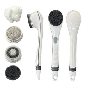 Blushly Cleansing & Exfoliating Body Brush with 4 Brush Heads.Battery Operated